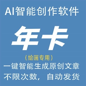 AI智能绘画年卡AI自动生成原创图画，更有体验编程代码小说演讲总结问答生成器